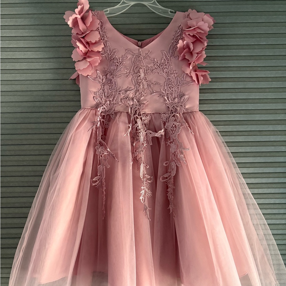 Charming Pink Lace Kids Dress